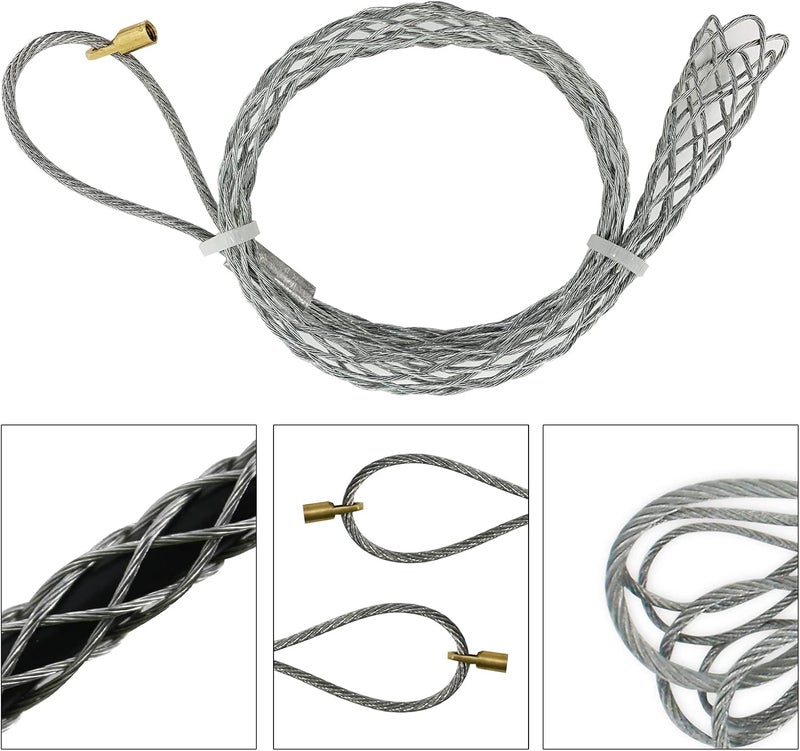 VGongTech Cable Pulling Grip Sock with 5mm Nut Flexible Eye Mesh Rope Cable Sock Kit Galvanizing Steel Antislip Pipe Cable Wire Pulling Grips Lassos 6 Set 4-25mm - Image 2